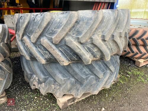 2 MRL 580/70 R38 REAR TRACTOR TYRES