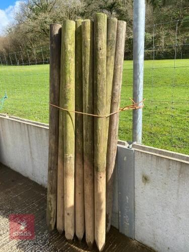 22 USED WOODEN FENCING POSTS