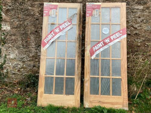2 UNUSED GLASS DOORS