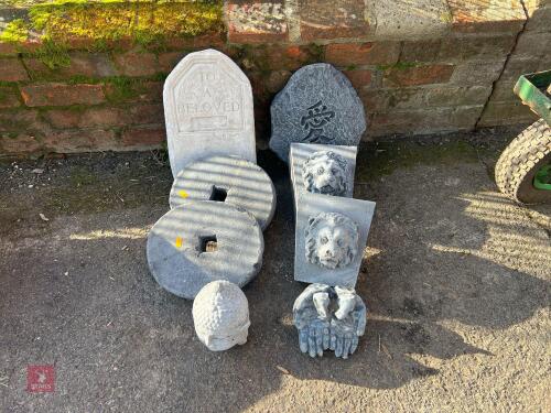 8 MIXED CONCRETE PLAQUES