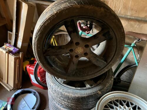 4 VW ALLOY WHEELS AND TYRES