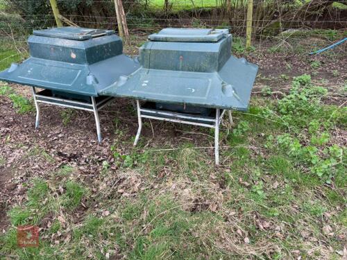 2 DARK GREEN LAMB CREEP FEEDERS (2)