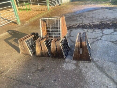 HOMEMADE WOODEN ENDED HAY RACKS