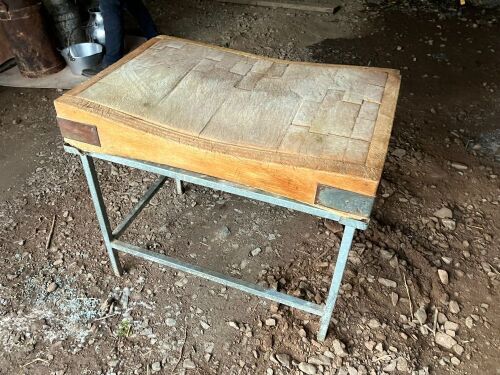 3' X 2' BUTCHERS BLOCK AND STAND