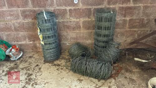 ROLLS OF STOCK AND BARBED WIRE