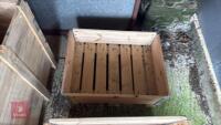 4 MIXED WOODEN STORAGE CRATES - 5
