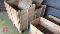 4 MIXED WOODEN STORAGE CRATES - 6