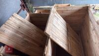 4 MIXED WOODEN STORAGE CRATES - 15