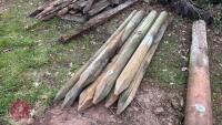 8 MIXED WOODEN FENCE POSTS
