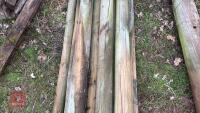 8 MIXED WOODEN FENCE POSTS - 4