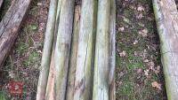 8 MIXED WOODEN FENCE POSTS - 5