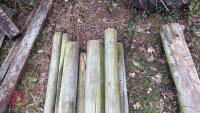 8 MIXED WOODEN FENCE POSTS - 6