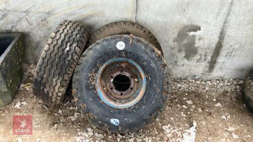 2 TRAILER WHEELS & TYRES & 1 SPARE TYRE