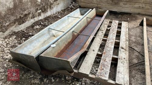 2 GALVANISED FEED TROUGHS