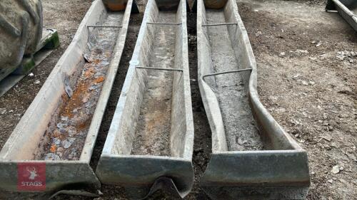 3 GALVANISED FEED TROUGHS