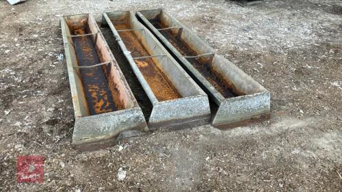 3 GALVANISED FEED TROUGHS