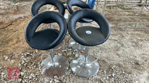 4 LEATHER STOOLS
