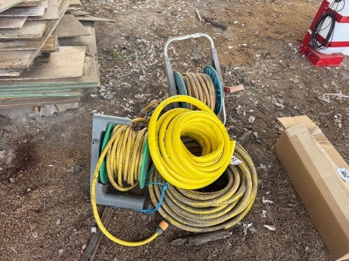 LENGTH OF YELLOW HOSE PIPE & 2 HOSE PIPE REELS