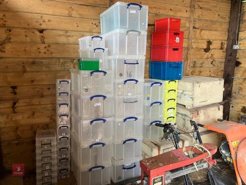 LARGE QTY OF STORAGE BOXES (16)