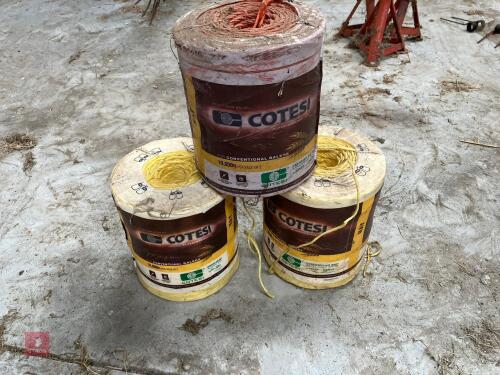 3 ROLLS OF COTESI BALE TWINE