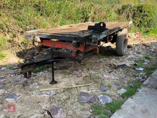 VINTAGE SINGLE AXLE WOODEN TRAILER