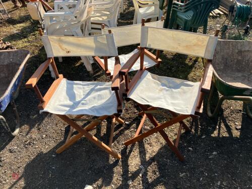 3 DIRECTORS GARDEN CHAIRS
