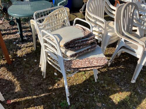 4 METAL GARDEN CHAIRS (7)