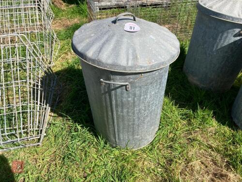 GALVANISED DUSTBIN WITH LID (81)