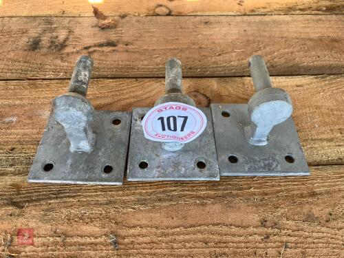 3 GALVANISED GATE HANGING HINGES (107)