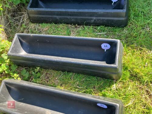 2 JFC PLASTIC 3' GROUND FEED TROUGHS (44