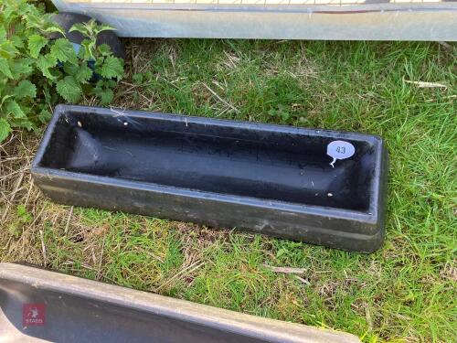 2 JFC PLASTIC 3' GROUND FEED TROUGHS (43