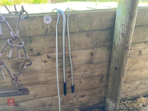 3 GALVANISED SHEEP CROOKS (65)