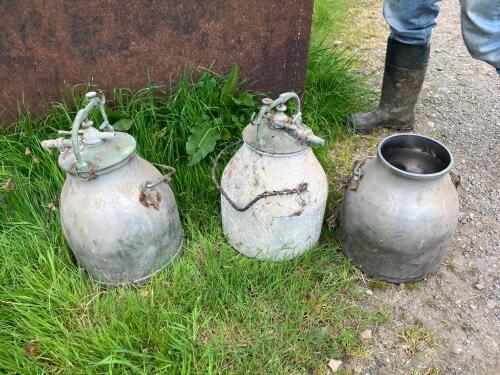 3 VINTAGE MILKING BUCKETS