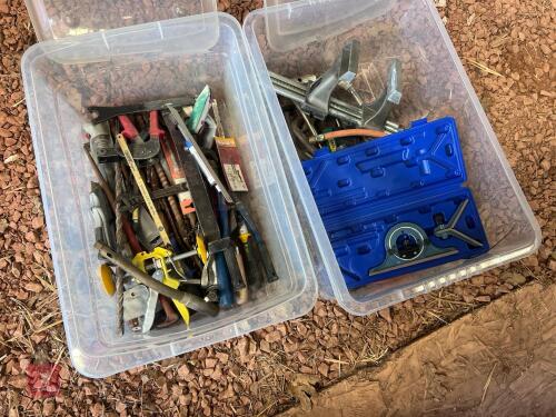 2 TUBS OF WORKSHOP TOOLS & SUNDRIES (72)