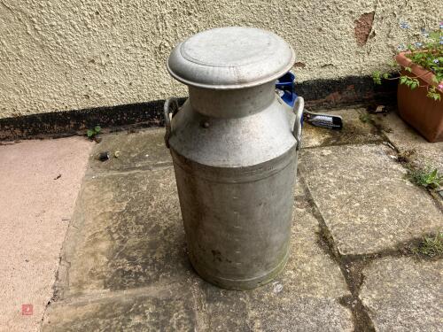 GALVANISED MILK CHURN C/W LID
