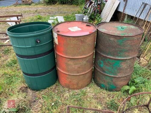 2 METAL DRUMS AND BUTT