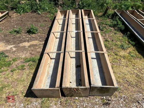 3 X 9' GALVANISED FEED TROUGHS (36)