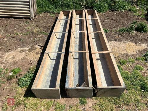 3 X 9' GALVANISED FEED TROUGHS (35)