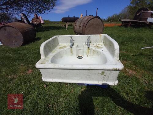 VINTAGE PERIOD DOULTON SINK C/W TAPS