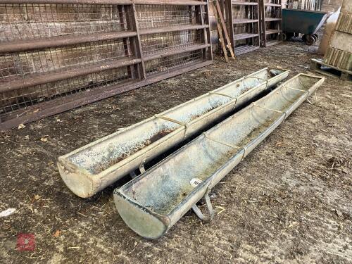 2 GALVANISED GROUND FEED TROUGHS (104)