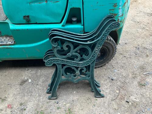 4 CAST IRON BENCH ENDS