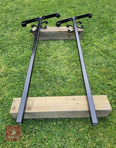 2 WROUGHT IRON SINGLE POST HAND RAILS