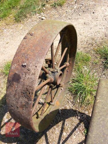 PAIR OF CAST IRON ENGINE WHEELS