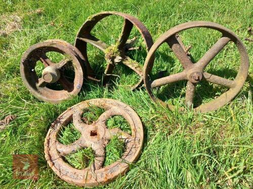 QTY OF CAST IRON WHEELS