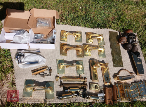 7 PAIRS OF SOLID BRASS DOOR HANDLES