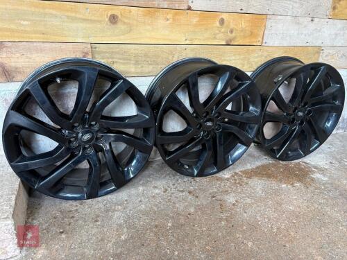 3 LAND ROVER 20'' BLACK ALLOY WHEELS