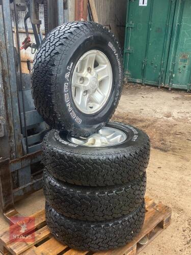 4 LAND ROVER 235/86 R16 WHEELS & TYRES