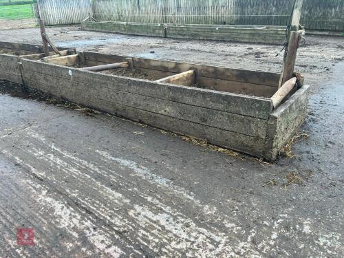 APPROX 16' WOODEN FEED YARD TROUGH (59)